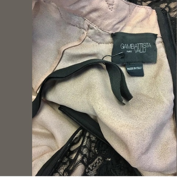 GIAMBATTISTA VALLI Black Floral Lace Midi Dress 10 - Picture 7 of 8